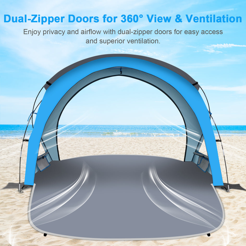 Dual-Door Beach Tent – Easy Setup & UPF 50+ Sun Shade (G022)