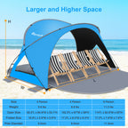 Dual-Door Beach Tent – Easy Setup & UPF 50+ Sun Shade (G022)