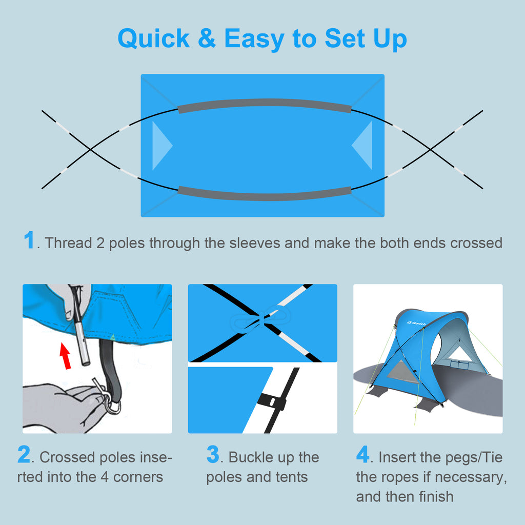 Dual-Door Beach Tent – Easy Setup & UPF 50+ Sun Shade (G022)