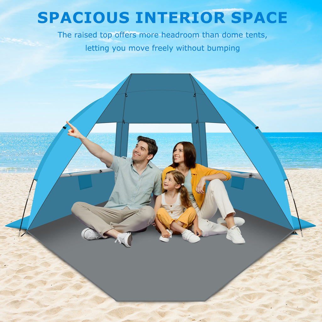 Spacious Beach Tent – High-Ceiling Sun Shade, Easy Setup UPF 50+ UV Protection (G023)