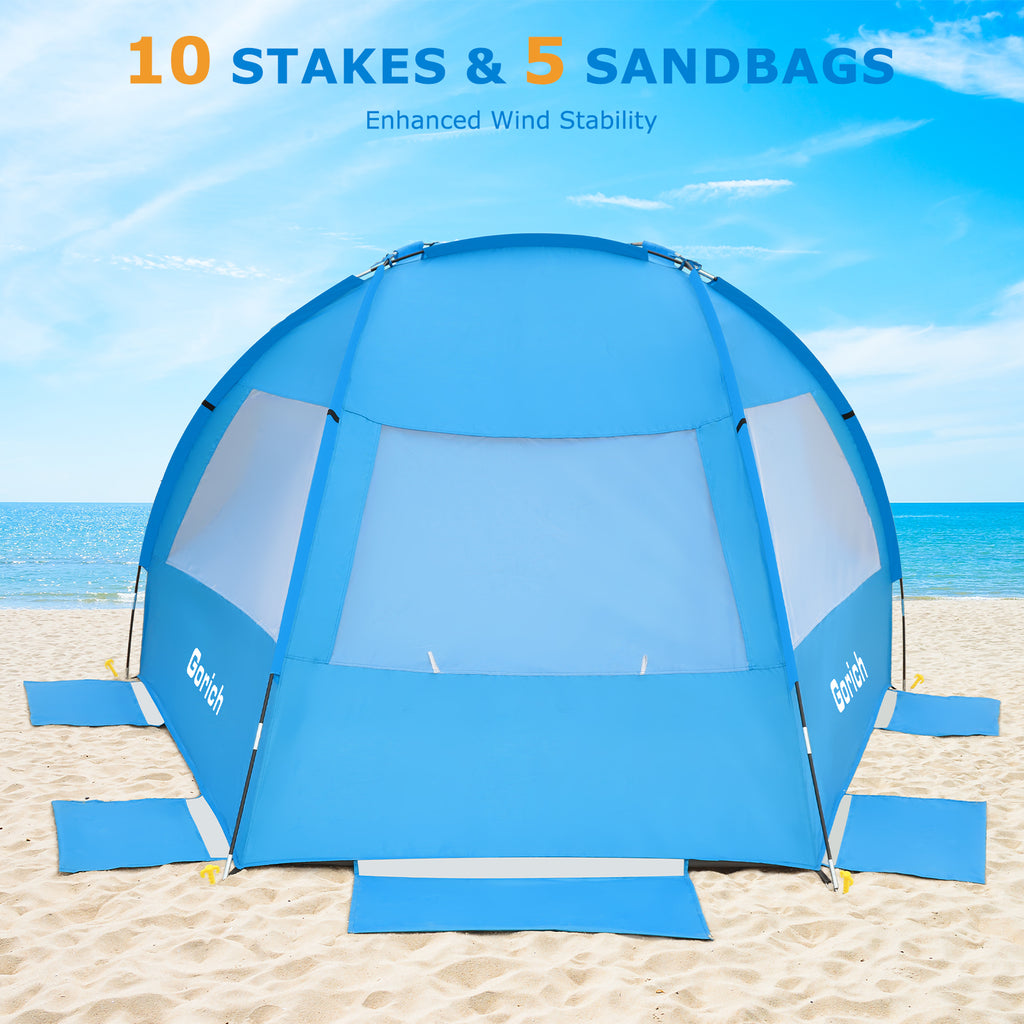 Spacious Beach Tent – High-Ceiling Sun Shade, Easy Setup UPF 50+ UV Protection (G023)