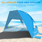 Spacious Beach Tent – High-Ceiling Sun Shade, Easy Setup UPF 50+ UV Protection (G023)