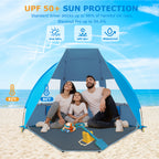 Spacious Beach Tent – High-Ceiling Sun Shade, Easy Setup UPF 50+ UV Protection (G023)