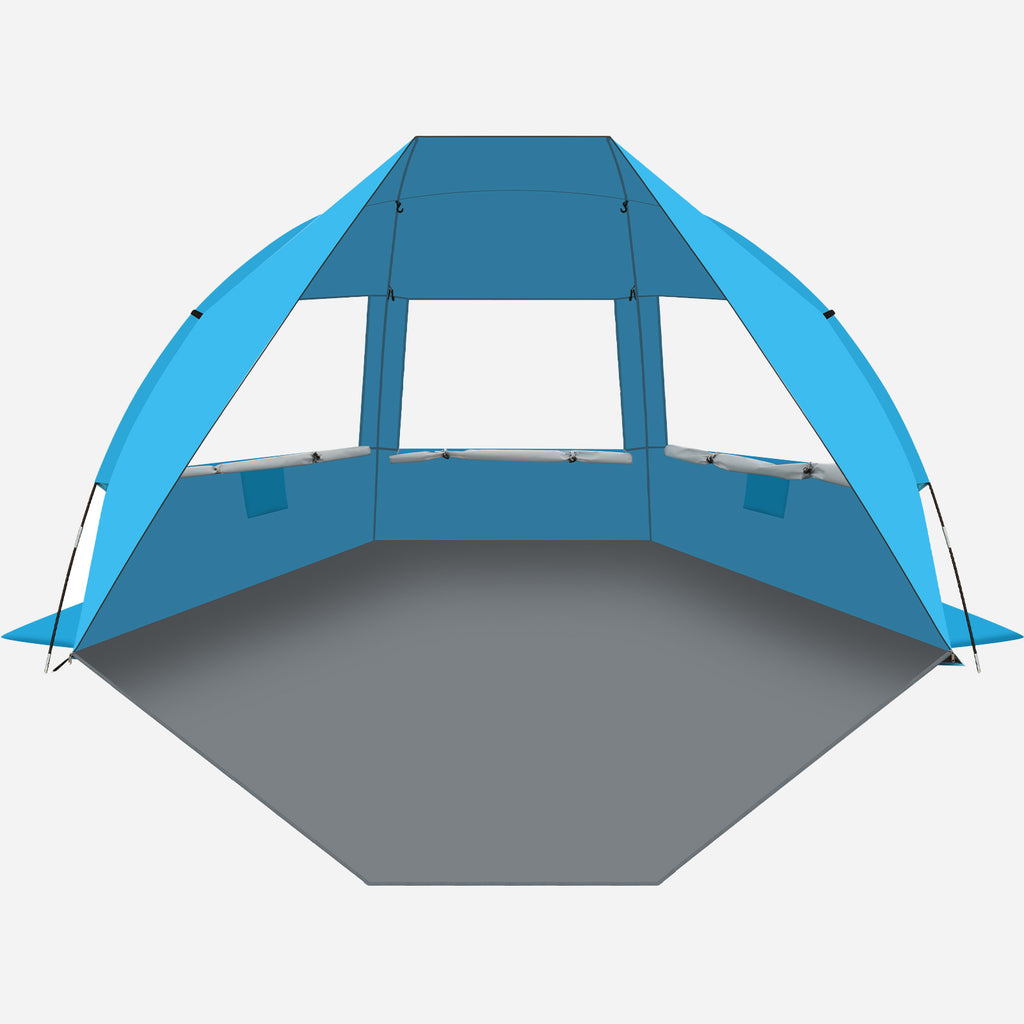 Spacious Beach Tent – High-Ceiling Sun Shade, Easy Setup UPF 50+ UV Protection (G023)