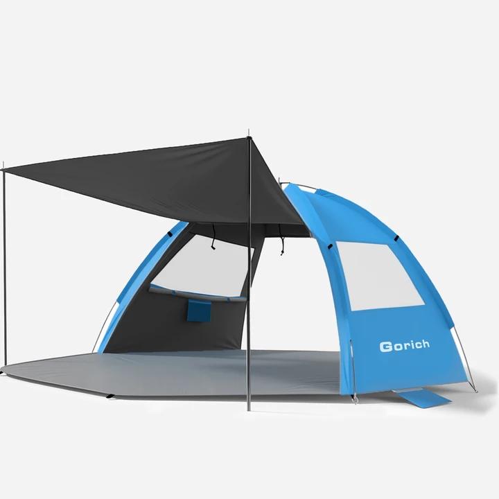 Extended Beach Tent – Easy Setup UPF 50+ Sun Shelter with Canopy(G024)