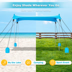Ultra-Stable Beach Canopy – 8-Sandbag Windproof Sun Shelter (G027)