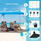 Ultra-Stable Beach Canopy – 8-Sandbag Windproof Sun Shelter (G027)