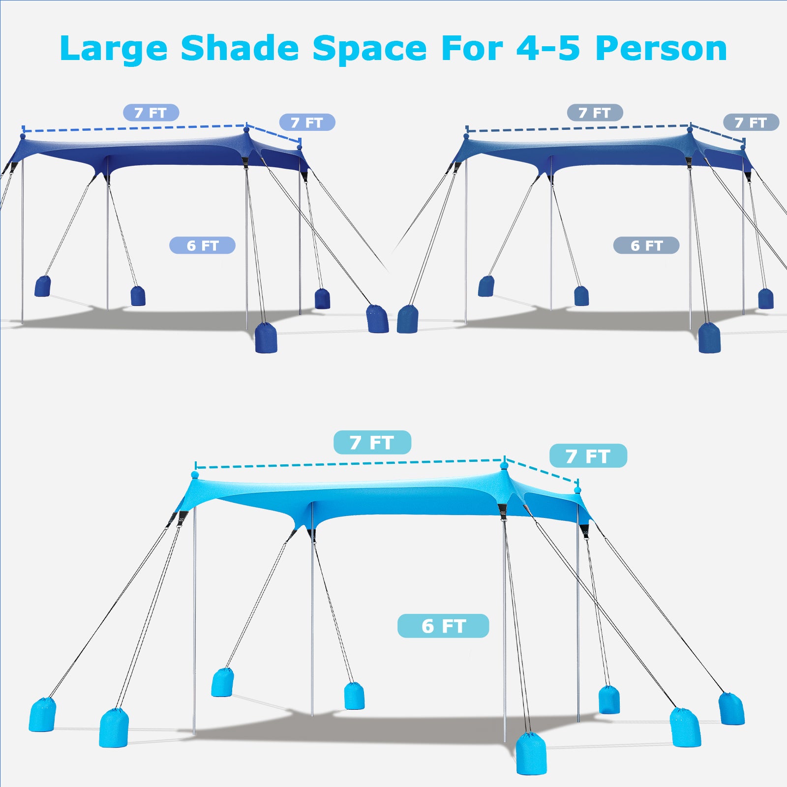 Ultra-Stable Beach Canopy – 8-Sandbag Windproof Sun Shelter (G027)