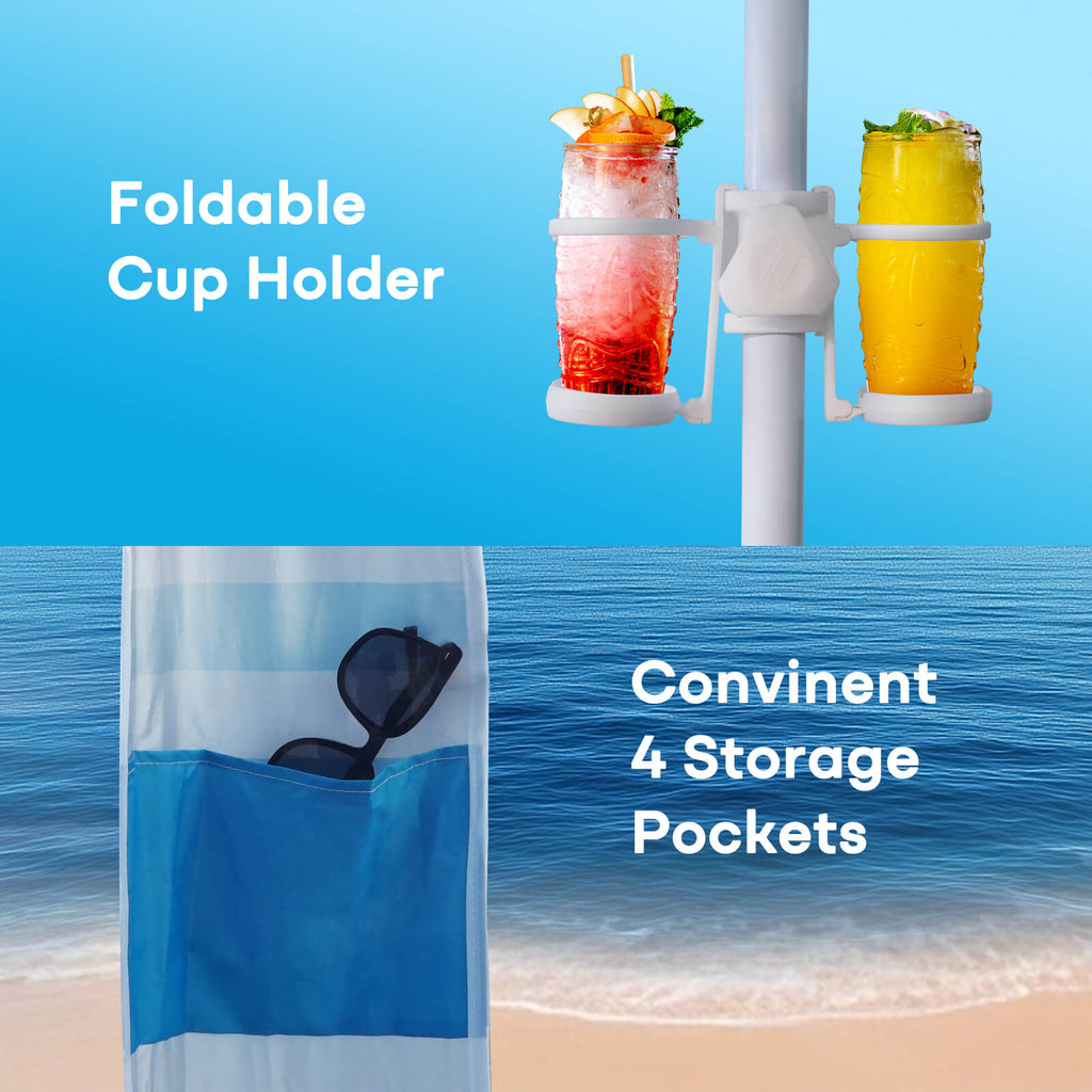 Family Beach Cabana – Windproof Sun Shelter with 360° Ventilation & Easy Setup  (G029)
