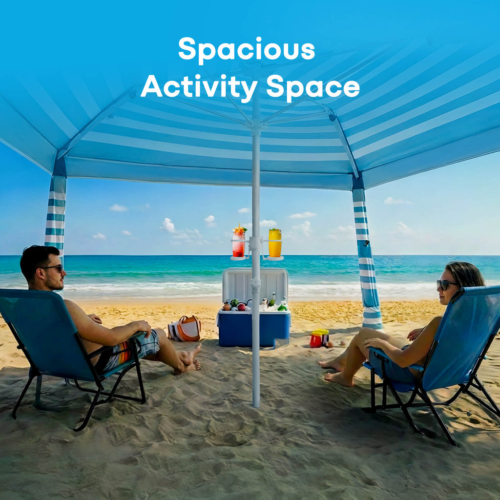 Family Beach Cabana – Windproof Sun Shelter with 360° Ventilation & Easy Setup  (G029)