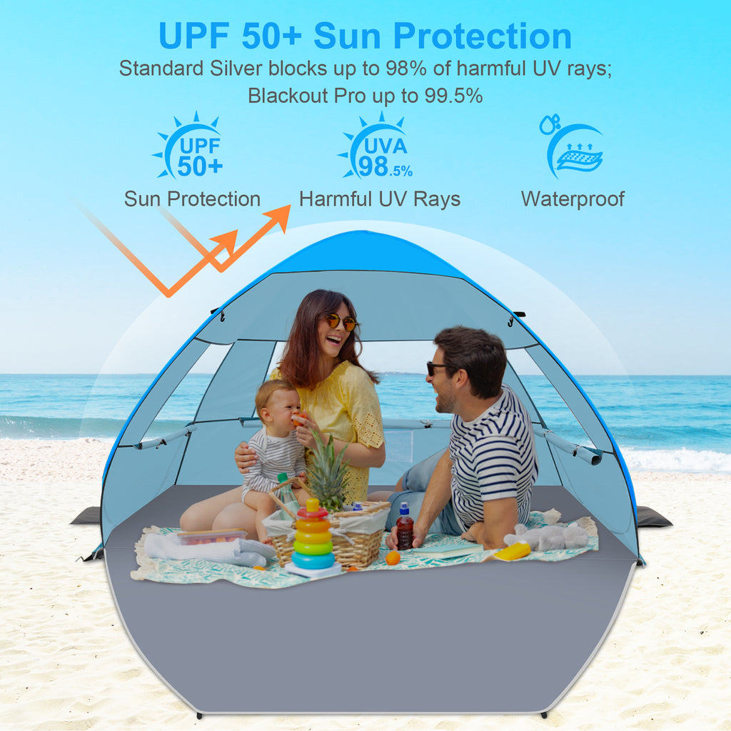 Classic Pop-Up Beach Tent – Instant 1-Second Beach Shade (G037)