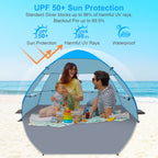 Classic Pop-Up Beach Tent – Instant 1-Second Beach Shade (G037)