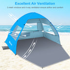Classic Pop-Up Beach Tent – Instant 1-Second Beach Shade (G037)