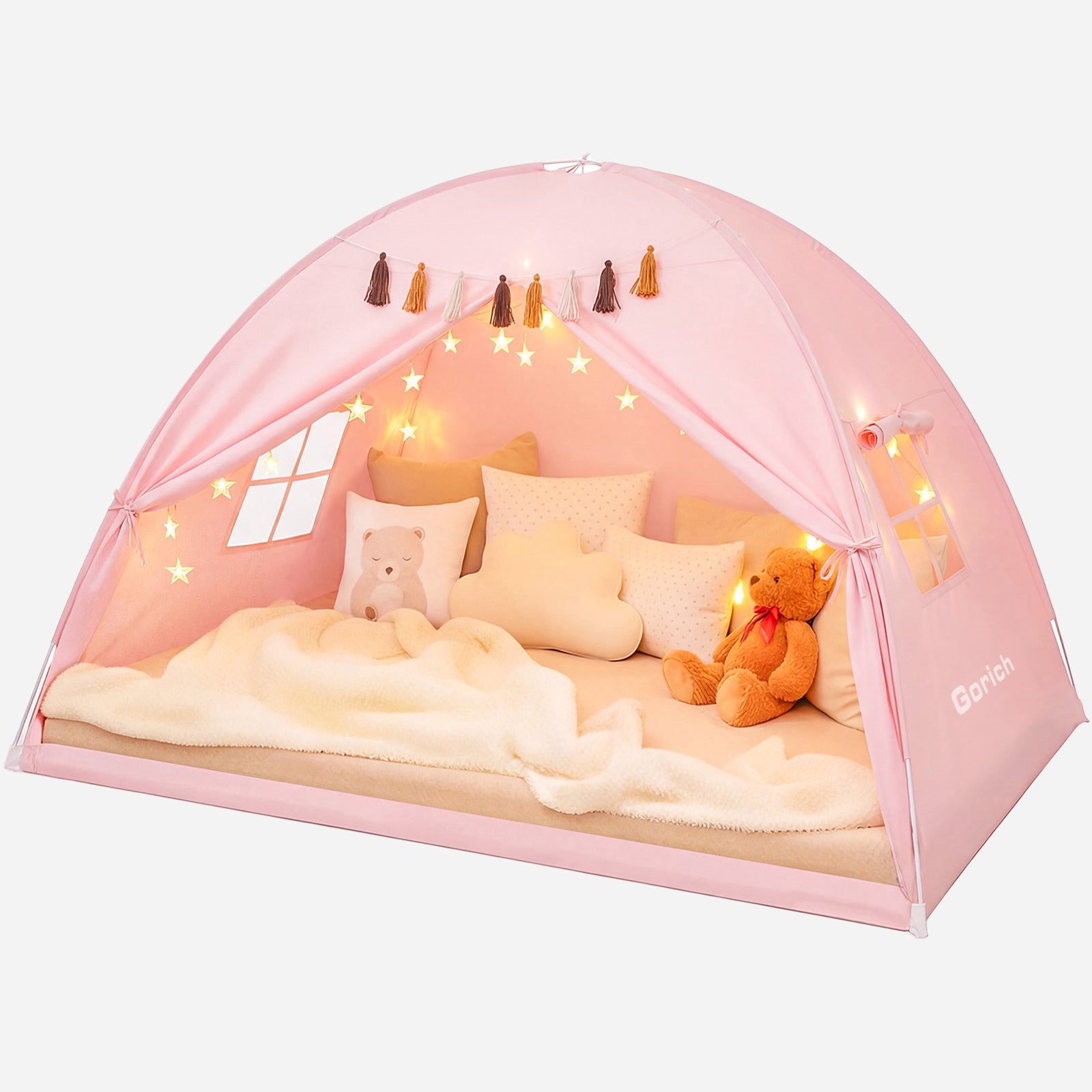 Kids’ Twin Bed Tent – Indoor Privacy Sleep Canopy & Playhouse (GB01)