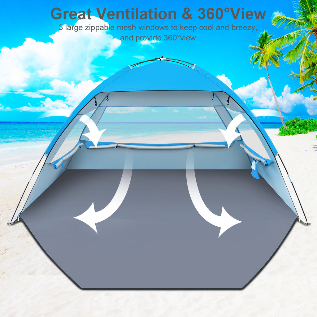 Classic Beach Tent – Easy-Setup UPF 50+ Sun Shelter (GDJ)