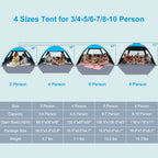 Classic Beach Tent – Easy-Setup UPF 50+ Sun Shelter (GDJ)